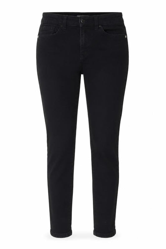 Front view of Very women’s black cotton skinny jeans, size UK 27, in, 25.5-inch leg regular
