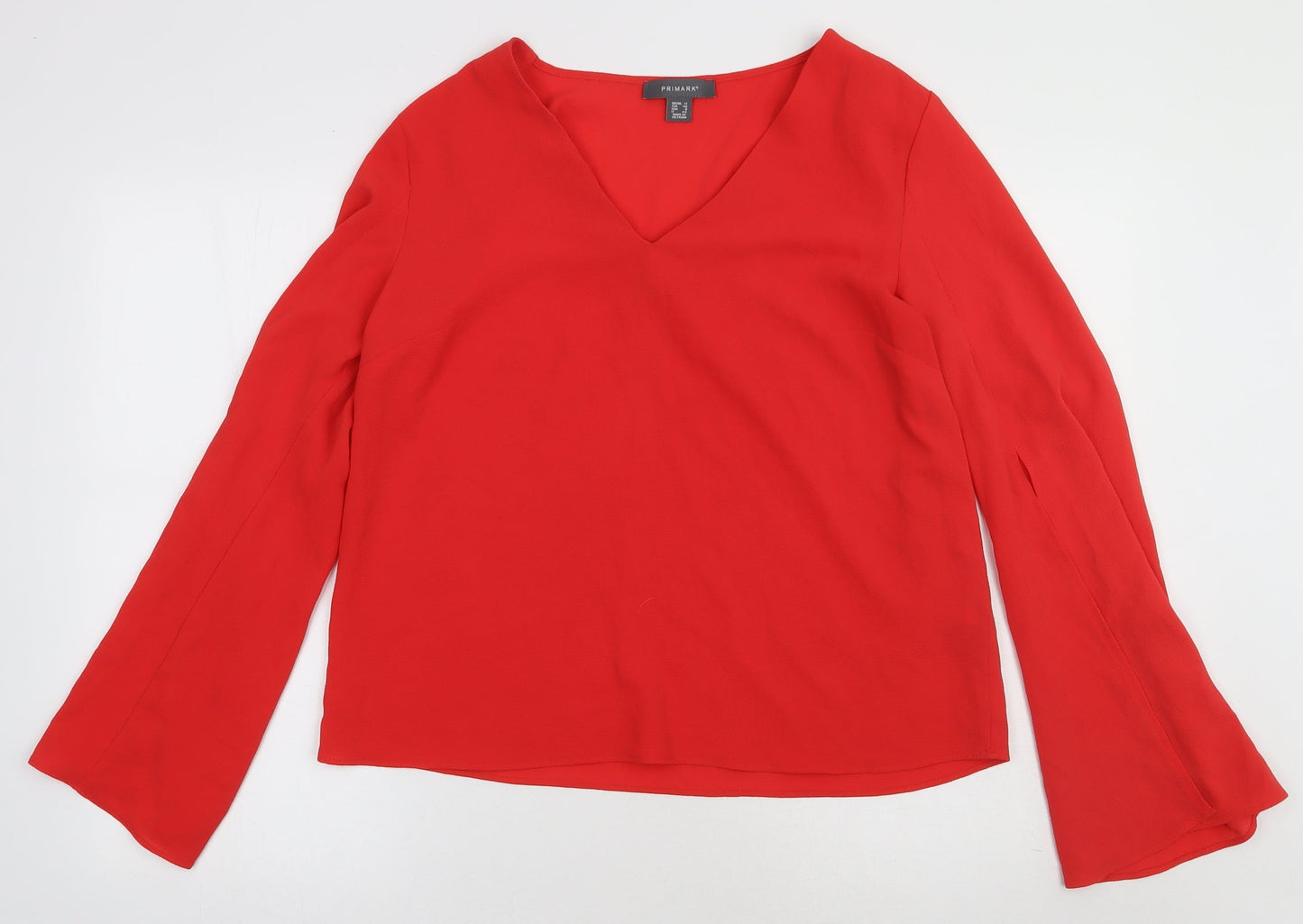 Primark Womens Pink  Polyester Basic Blouse Size 12 V-Neck