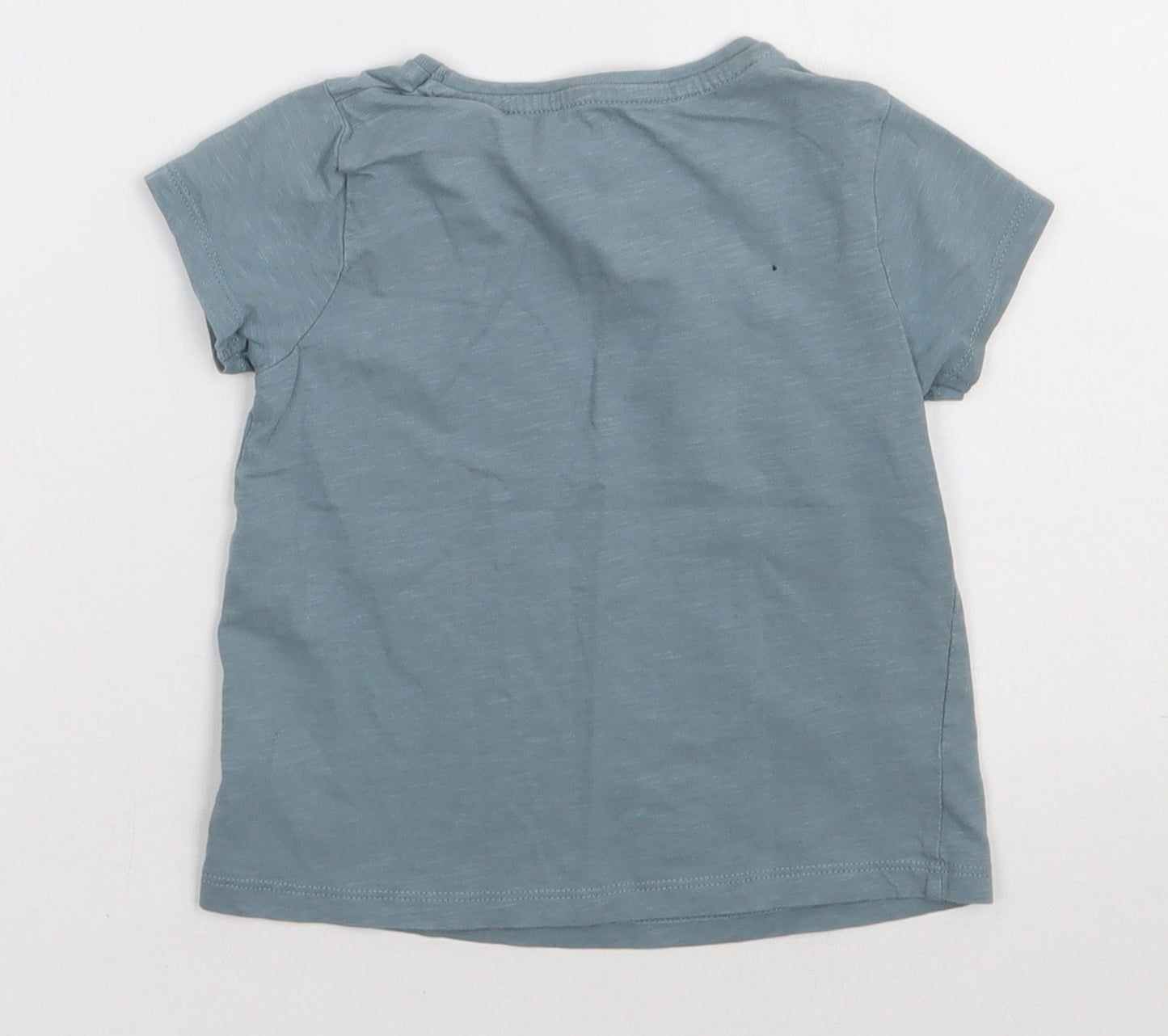 siansburys Girls Grey  Cotton Basic T-Shirt Size 4-5 Years Crew Neck Pullover