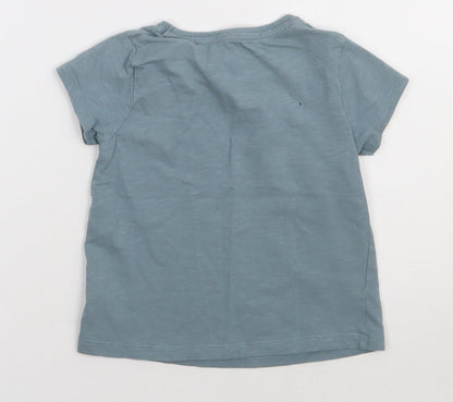 siansburys Girls Grey  Cotton Basic T-Shirt Size 4-5 Years Crew Neck Pullover
