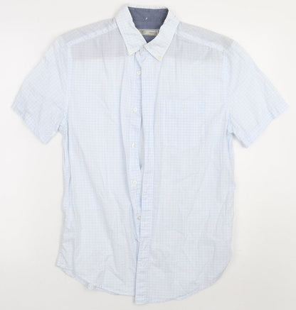 Mens UK Size S NEXT Blue  Button-Up Short Sleeve Casual Shirt