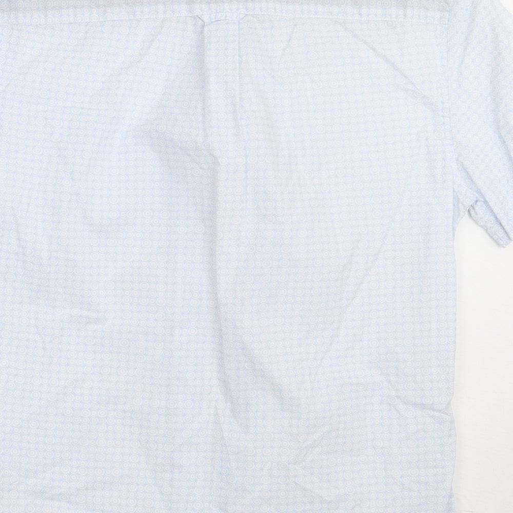 Mens UK Size S NEXT Blue  Button-Up Short Sleeve Casual Shirt