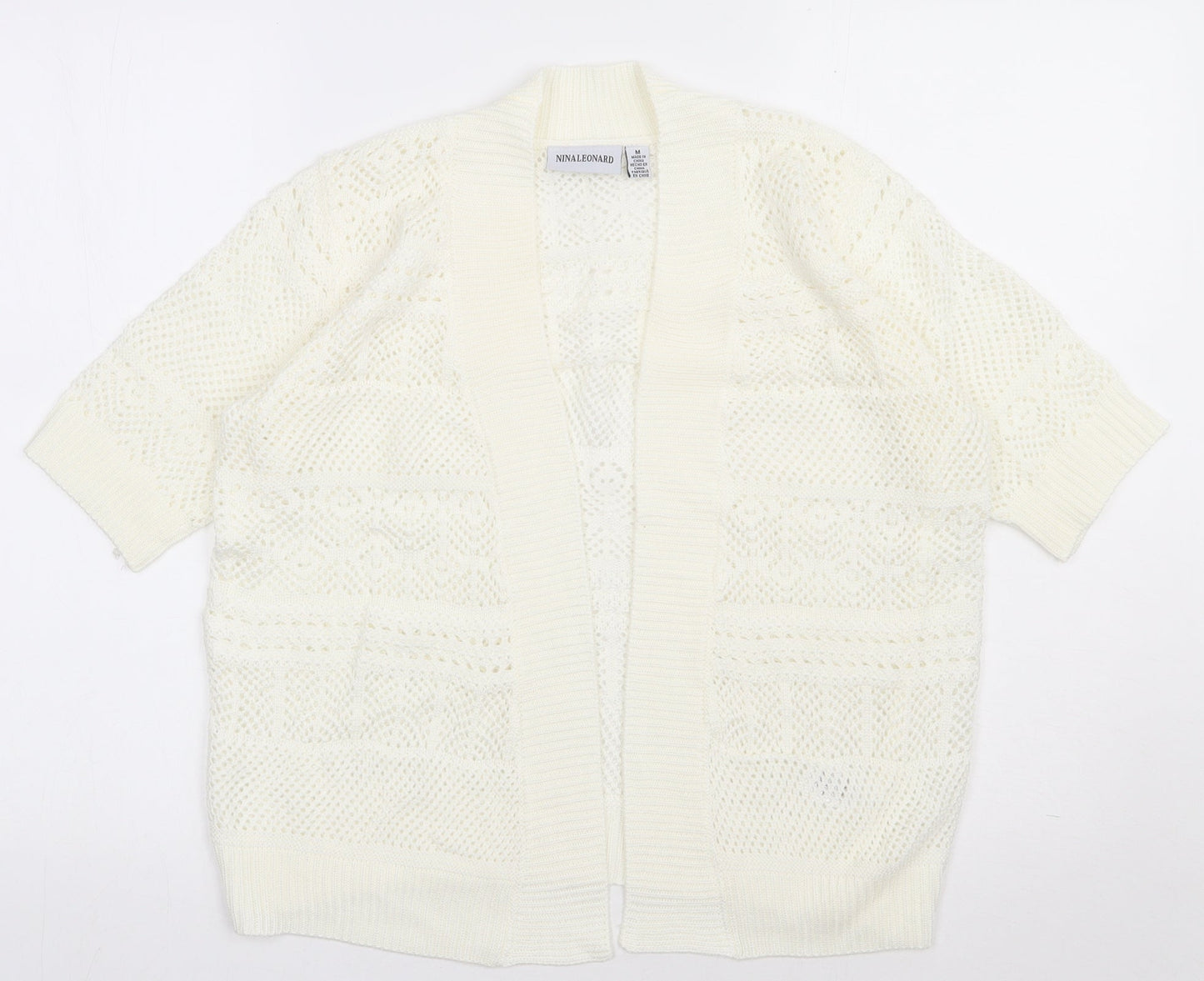 Womens UK Size M Nina Leonard Beige Cardigan Jumper