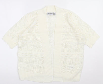 Womens UK Size M Nina Leonard Beige Cardigan Jumper