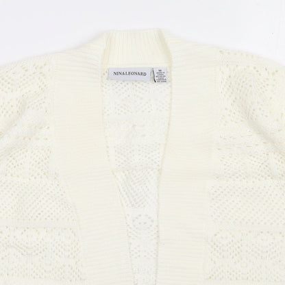 Womens UK Size M Nina Leonard Beige Cardigan Jumper