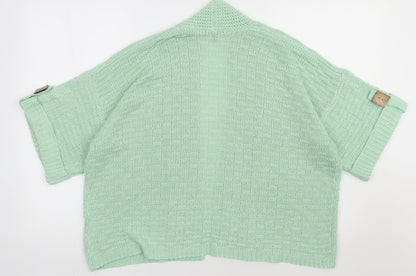 Womens UK Size 4 Marble Green Cardigan Jumper