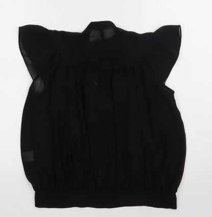 Womens UK Size 10 evie Black Basic Button-Up