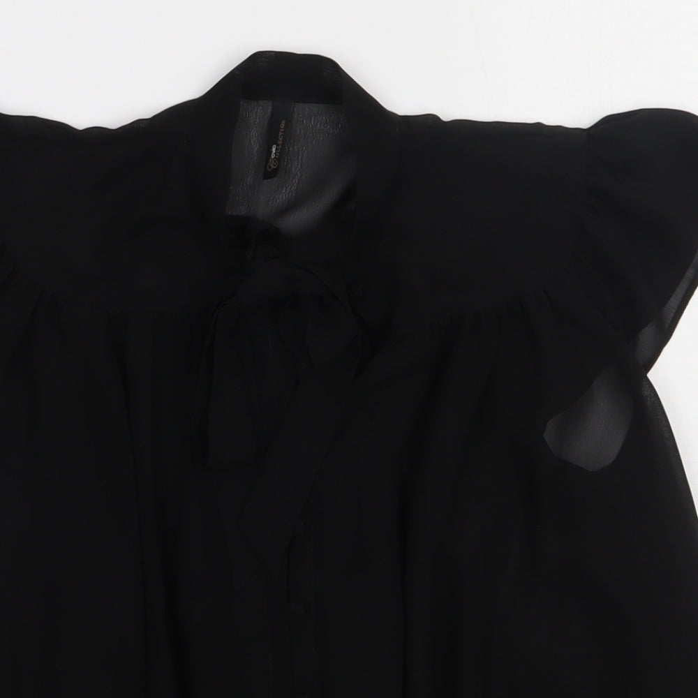 Womens UK Size 10 evie Black Basic Button-Up