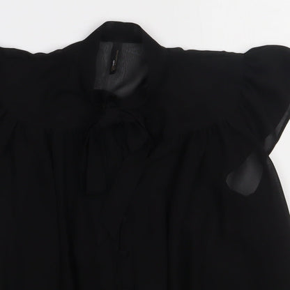 Womens UK Size 10 evie Black Basic Button-Up