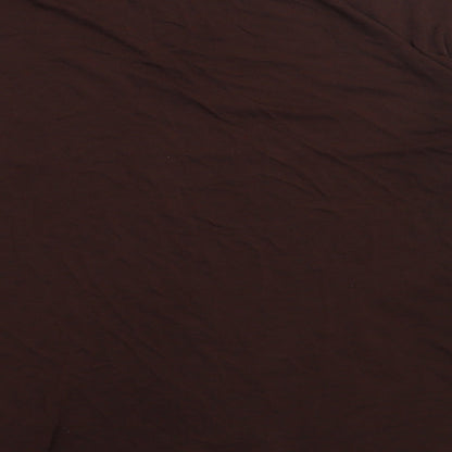 Boohoo Womens Brown Animal Print Viscose Basic T-Shirt Size 10 Crew Neck