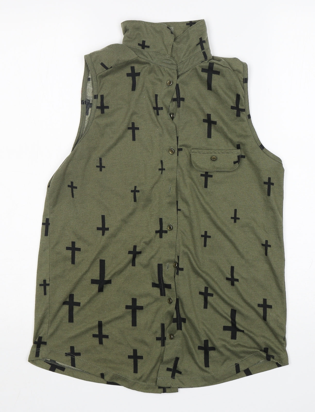 Womens UK Size 14 Atmosphere Green Basic Button-Up