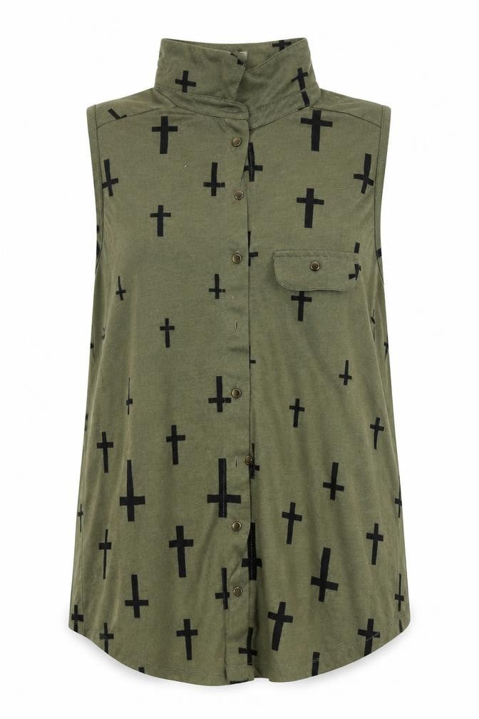 Womens UK Size 14 Atmosphere Green Basic Button-Up