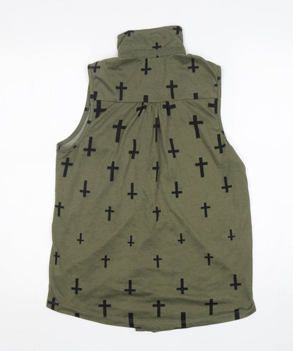 Womens UK Size 14 Atmosphere Green Basic Button-Up