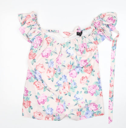 In the Style Womens Multicoloured Floral Polyester Playsuit One-Piece Size 8