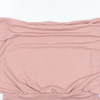 Boohoo Womens Pink  Polyester Bodysuit One-Piece Size 12