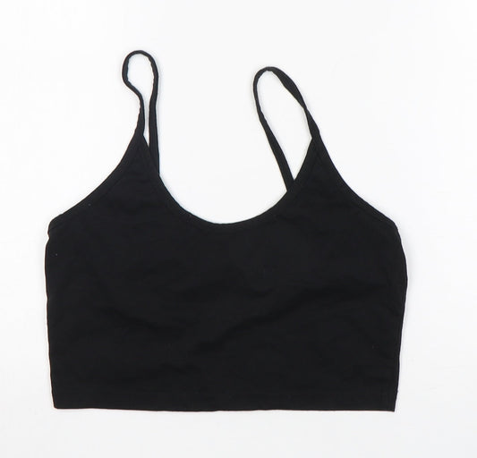Nasty Gal Womens Black  Polyester Cropped Tank Size 14 Round Neck