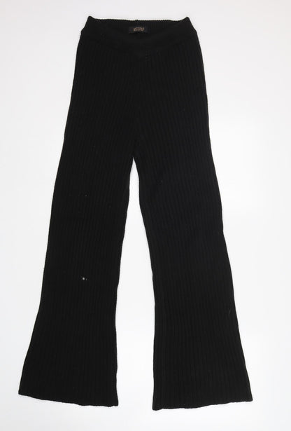 Womens UK Size S Misspap Regular Fit Sweatpants Black Trousers