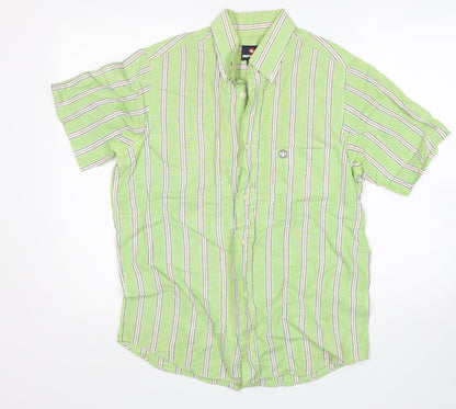 Mens UK Size M Murphy & Nye Green  Button-Up Short Sleeve Casual Shirt