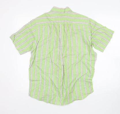 Mens UK Size M Murphy & Nye Green  Button-Up Short Sleeve Casual Shirt