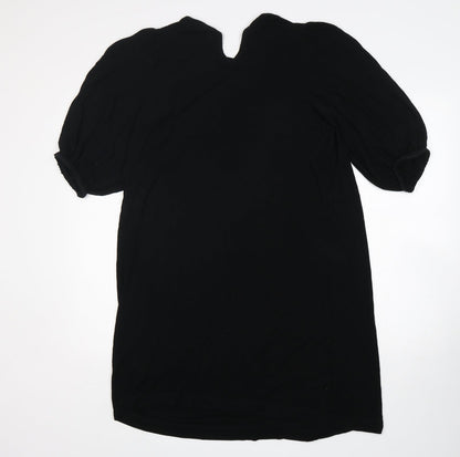 NEXT Womens Black  Viscose T-Shirt Dress  Size 10  Round Neck