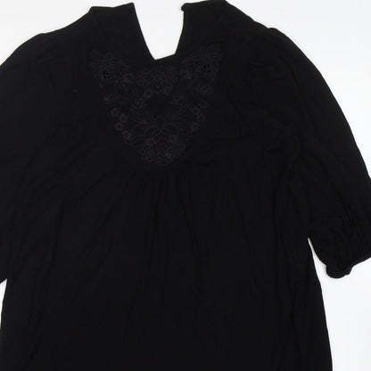 NEXT Womens Black  Viscose T-Shirt Dress  Size 10  Round Neck