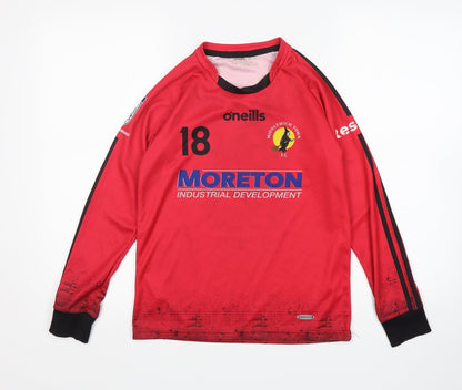 O'Neils Boys Red  Polyester Basic T-Shirt Size 10-11 Years Round Neck  - Middlewich Town FC