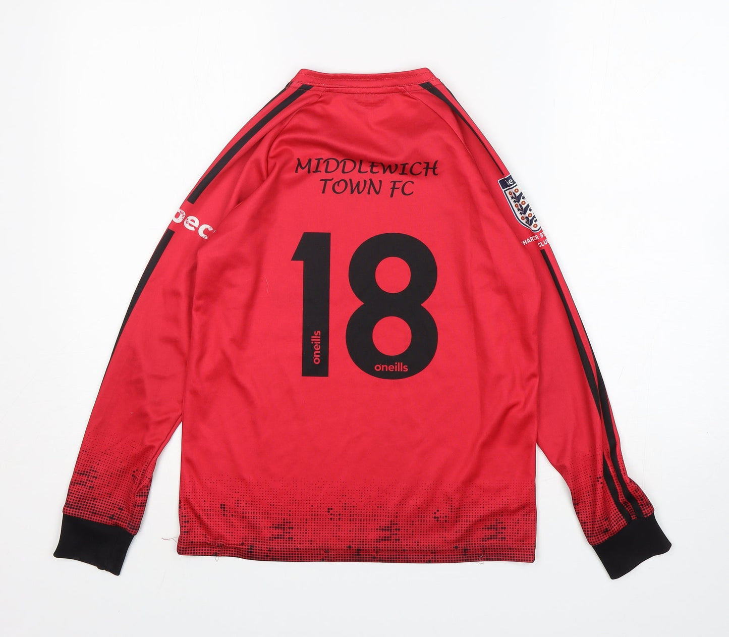 O'Neils Boys Red  Polyester Basic T-Shirt Size 10-11 Years Round Neck  - Middlewich Town FC