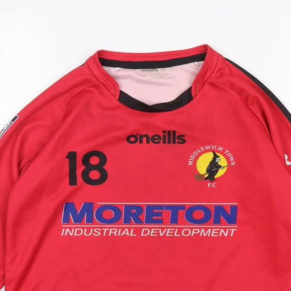 O'Neils Boys Red  Polyester Basic T-Shirt Size 10-11 Years Round Neck  - Middlewich Town FC