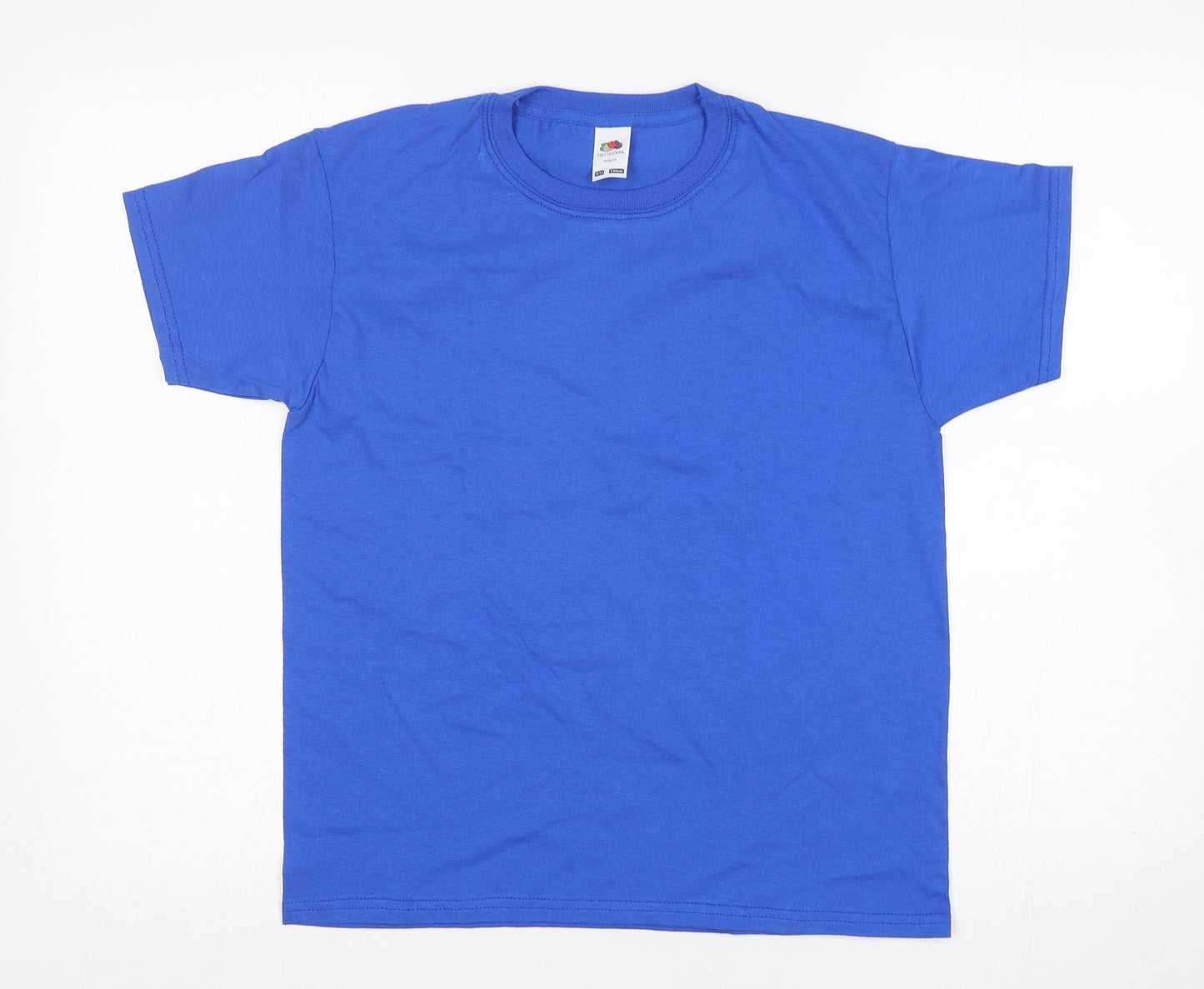 Fruit of the Loom Boys Blue  Cotton Basic T-Shirt Size 10 Years Round Neck