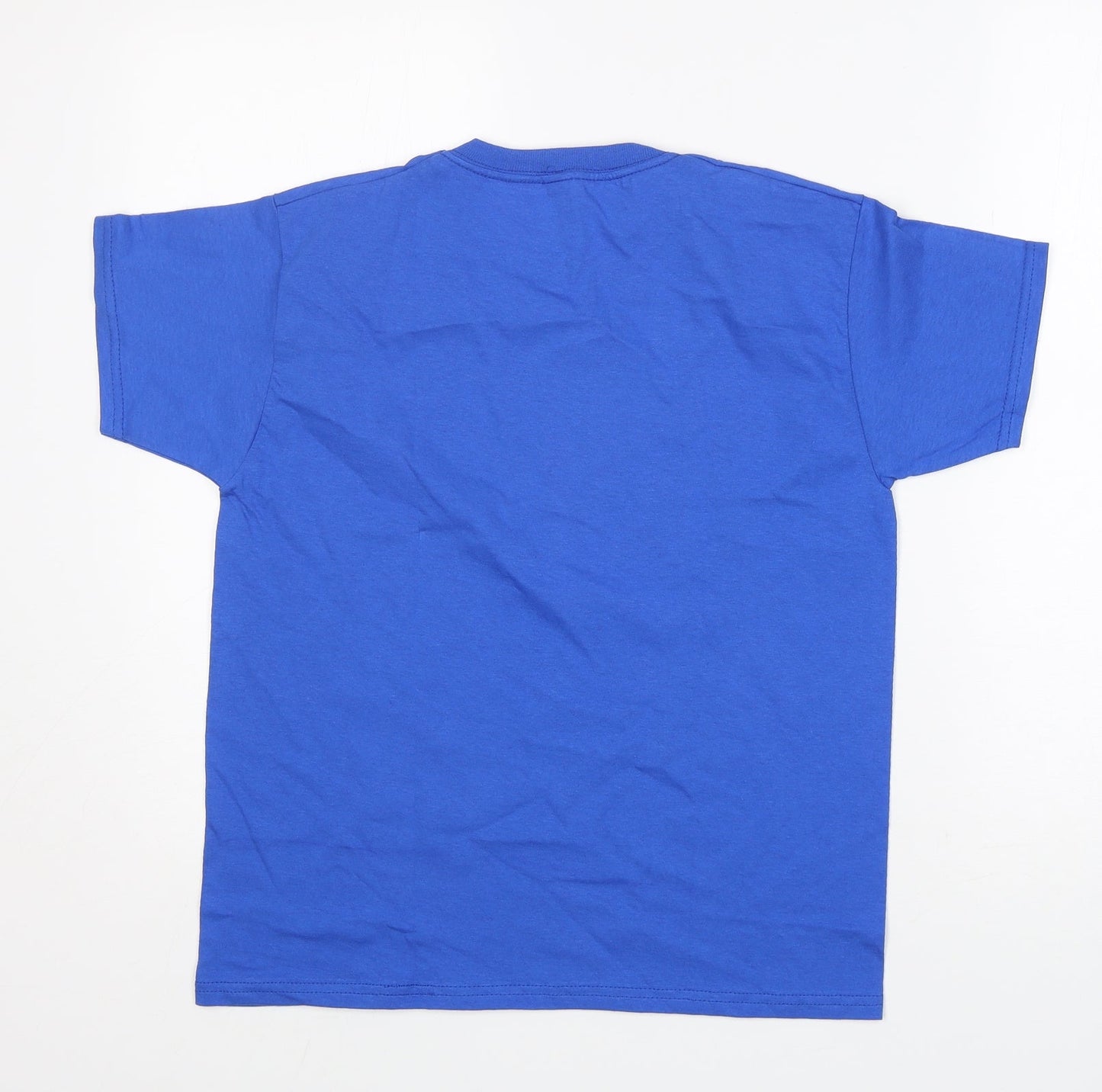 Fruit of the Loom Boys Blue  Cotton Basic T-Shirt Size 10 Years Round Neck
