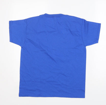Fruit of the Loom Boys Blue  Cotton Basic T-Shirt Size 10 Years Round Neck