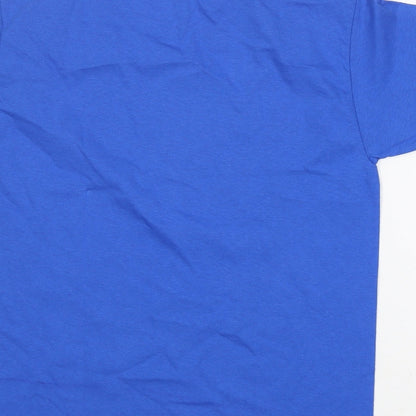 Fruit of the Loom Boys Blue  Cotton Basic T-Shirt Size 10 Years Round Neck