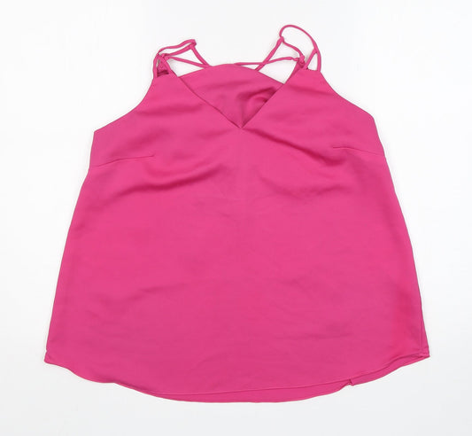 Womens UK Size 12 NEXT Pink Basic Blouse
