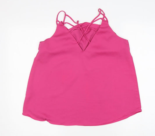Womens UK Size 12 NEXT Pink Basic Blouse