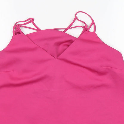 Womens UK Size 12 NEXT Pink Basic Blouse