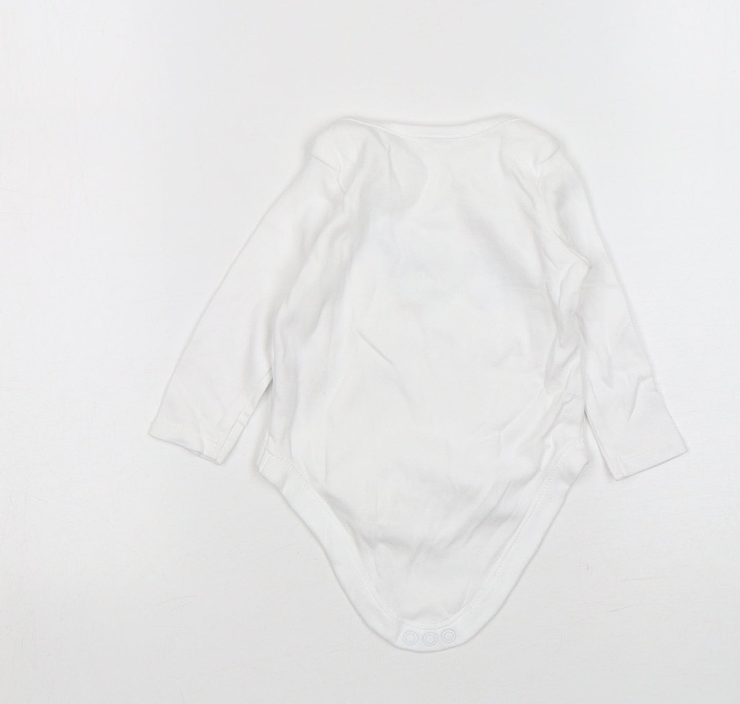 F&F Girls White Floral Cotton Leotard One-Piece Size 3-6 Months