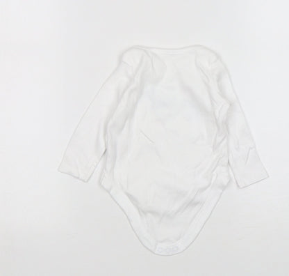 F&F Girls White Floral Cotton Leotard One-Piece Size 3-6 Months