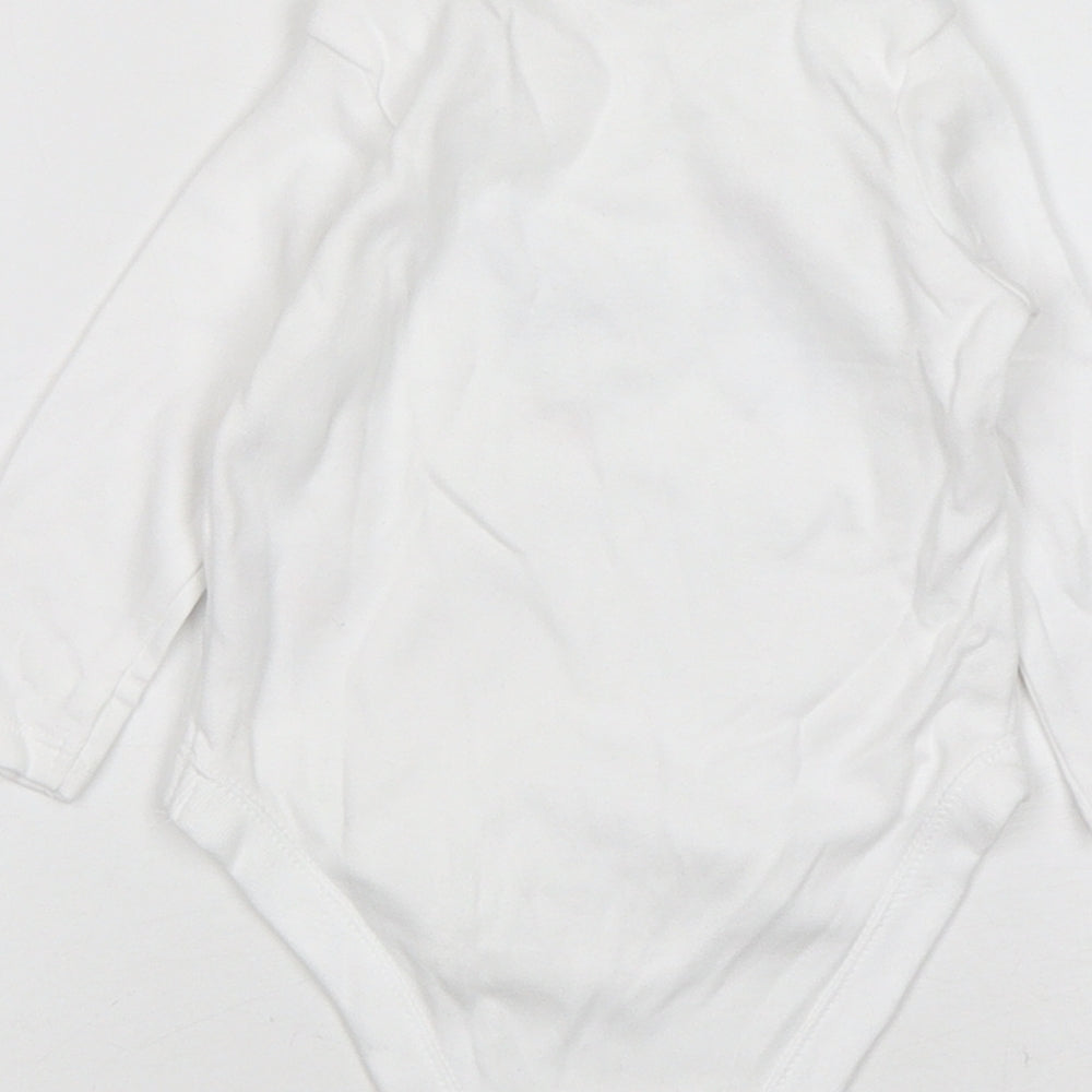 F&F Girls White Floral Cotton Leotard One-Piece Size 3-6 Months