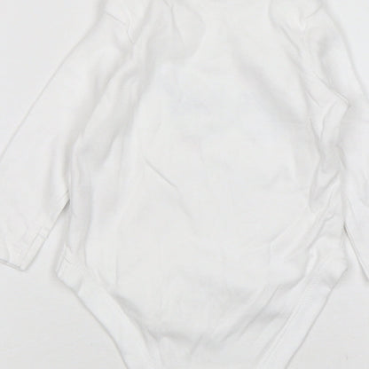 F&F Girls White Floral Cotton Leotard One-Piece Size 3-6 Months
