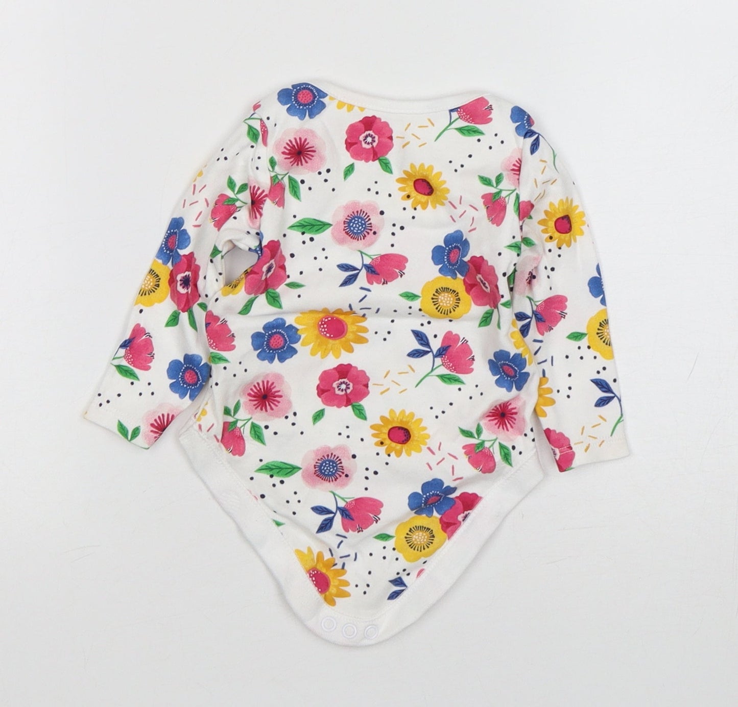 F&F Girls Multicoloured Floral Cotton Leotard One-Piece Size 3-6 Months
