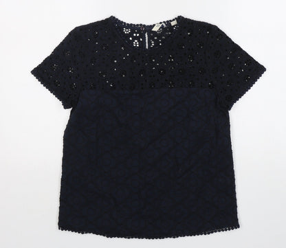Womens UK Size 8 Jack Wills Blue Basic T-Shirt
