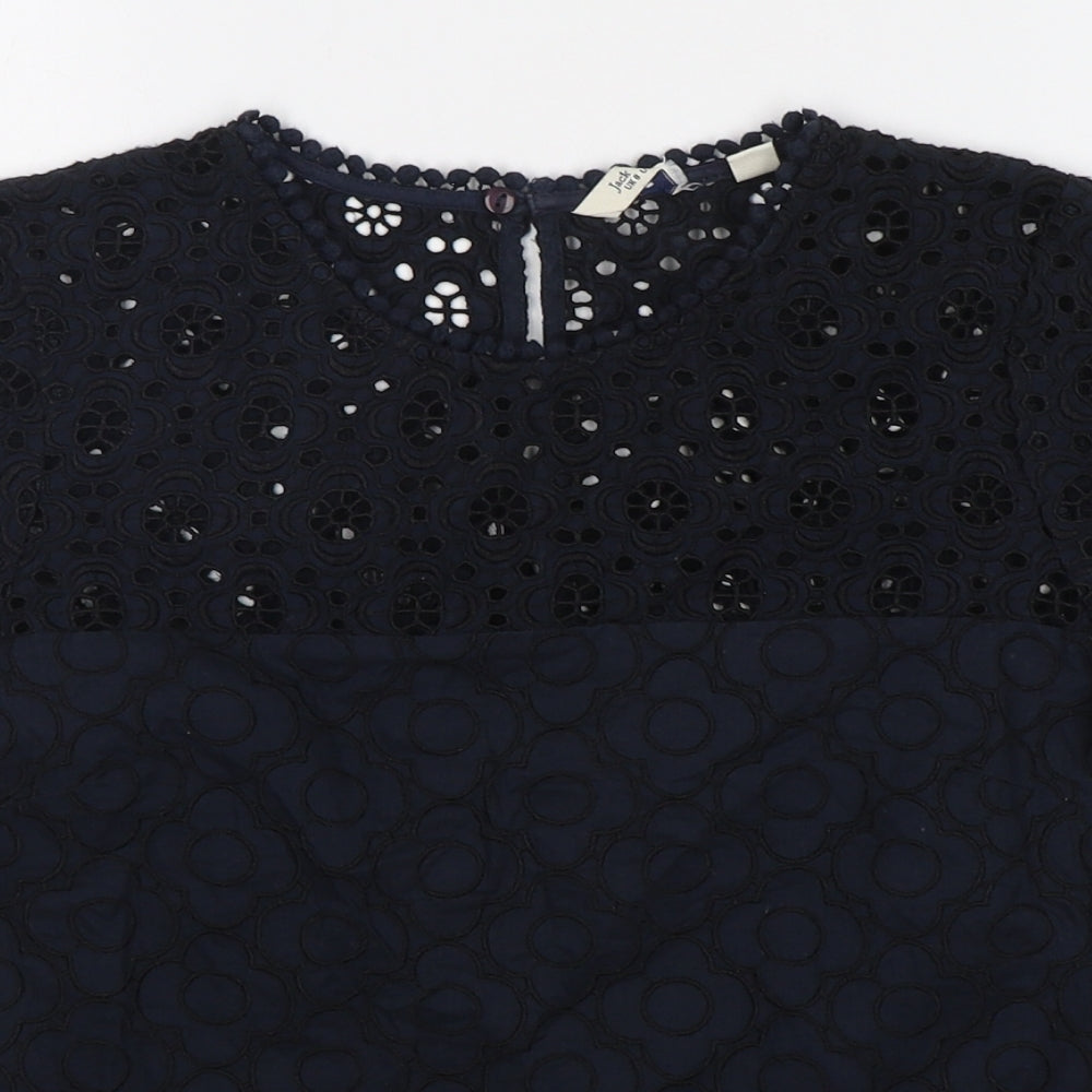 Womens UK Size 8 Jack Wills Blue Basic T-Shirt