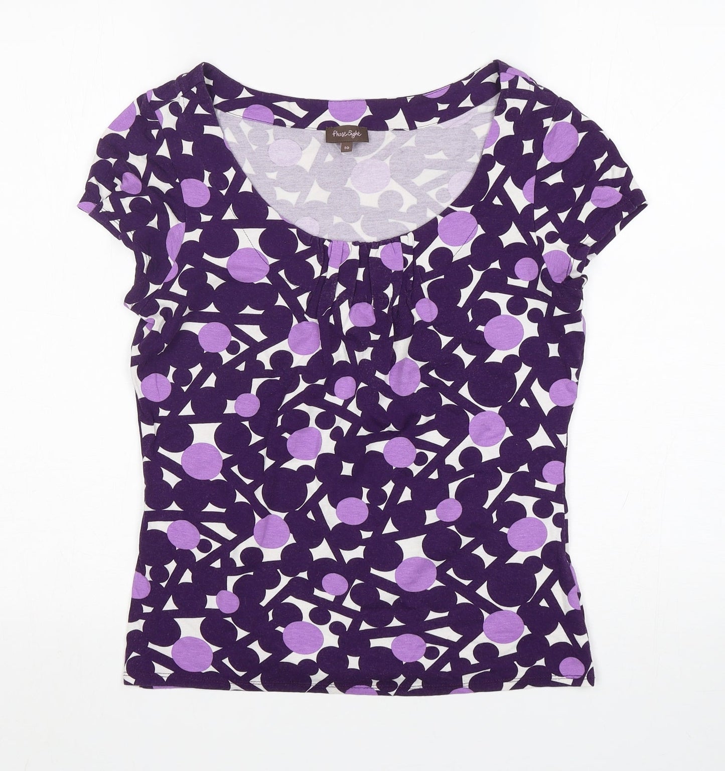 Womens UK Size 10 Phase Eight Purple Basic T-Shirt