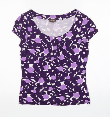 Womens UK Size 10 Phase Eight Purple Basic T-Shirt