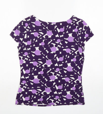 Womens UK Size 10 Phase Eight Purple Basic T-Shirt