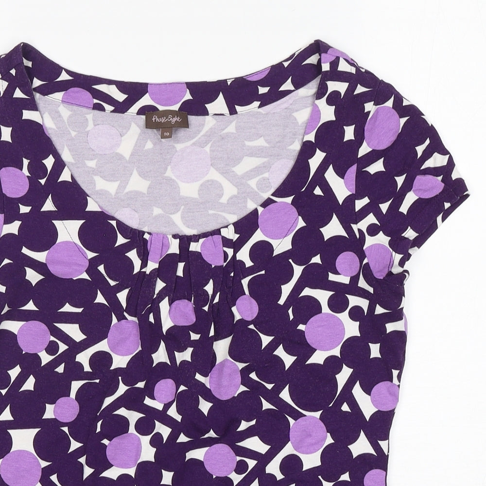 Womens UK Size 10 Phase Eight Purple Basic T-Shirt