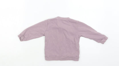 Preworn Baby Purple  Cotton Pullover Jumper Size 6-9 Months  Snap - Bunny
