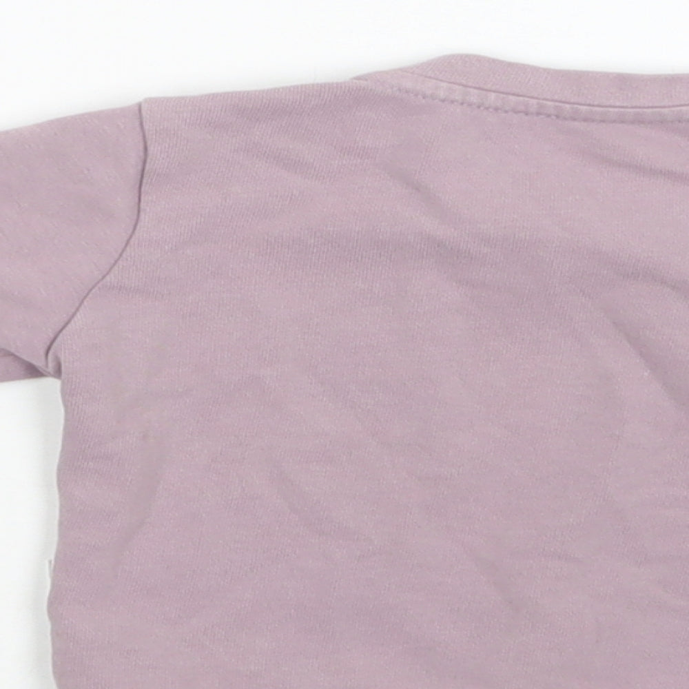 Preworn Baby Purple  Cotton Pullover Jumper Size 6-9 Months  Snap - Bunny