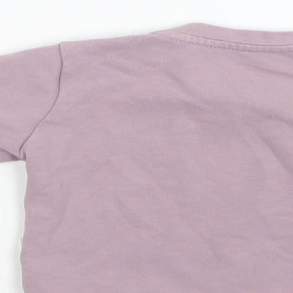 Preworn Baby Purple  Cotton Pullover Jumper Size 6-9 Months  Snap - Bunny