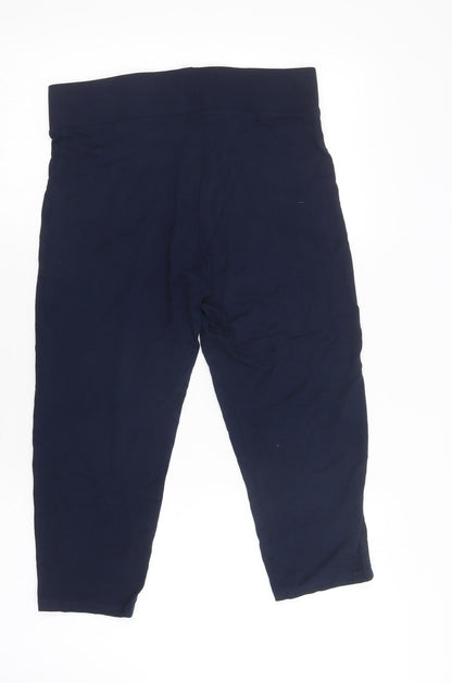 M&S Womens Blue  Viscose Chino Leggings Size 10 L21 in